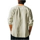 thumbnail image 5 of Blusas y camisas de manga larga con cuello redondo para hombre, informales, de color liso, con hombros descubiertos, rectas, con lazo en el pecho, cuello redondo, manga larga, blusas de licra., 5 of 8
