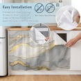 thumbnail image 5 of Marble Grey Small Sink Skirt 10"Wx11"L, Dustproof Under Sink Curtain with Self Adhesive Tape, Modern Gold Luxury Neutral Texture Cabinet Curtain Cover for Bathroom Vanity, Kitchen Storage Shelf, RV, 5 of 9
