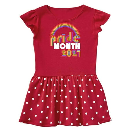 

Inktastic Pride Month 2021 Rainbow Retro Look Gift Toddler Girl Dress