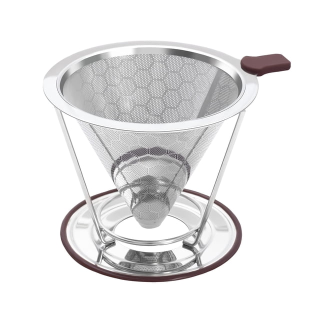 Goteador de café HAPYHOOM de acero inoxidable, reutilizable para 1-2 tazas
