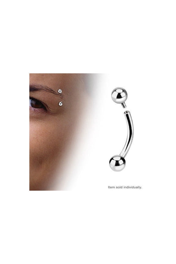Single Side Internally Threaded Eyebrow Ring 14G/16G
