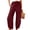 Wine, variant on Tumotour Cuffed Pants for Women Drawstring Sports Trousers Athletic Workout Running Joggers with Pocket Lace Up Button Pants