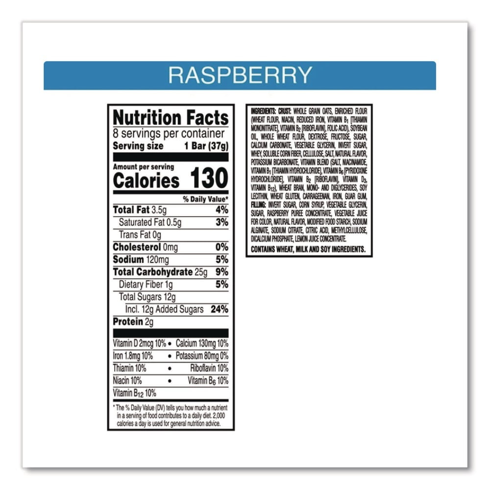 Kellogg's 511382 Nutri-Grain Soft Baked Individually Wrapped 1.3 oz. Breakfast Bars - Raspberry (16/Box)