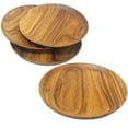 thumbnail image 4 of Woodard & Charles 11" Round Acacia Wood Serving Plates Set of 4, for Charcuterie, Sandwiches, & More, 4 of 6