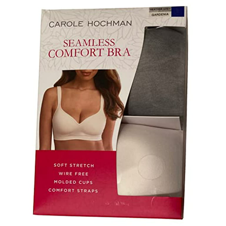 CAROLE HOCHMAN Seamless Comfort Bra Wire Free Molded Cups Comfort Straps 2  Pack