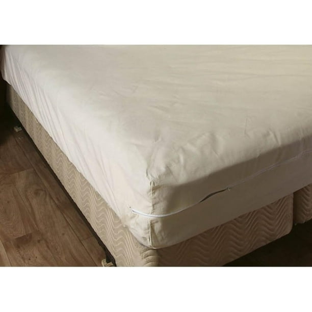 Dexusay College Dorm Unbleached Cotton Mattress Cover, Extra Long, Zips