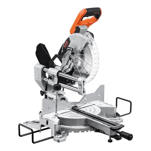 VEVOR Sliding Compound Miter Saw 10-In Blade 15 Amp Motor Corded Double Bevel 60-Tooth