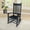 Black-S, variant on ArisingAsia Outdoor Rocking Chair with High Back and Armrest, Solid Wood Frame Patio Porch Rocking Chair with Rocker, Front Porch Chairs for Deck Garden Lawn Balcony Backyard, Blue