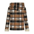 thumbnail image 4 of Tdoqot Womens Plaid Fleece Jackets with Hood- Casual Full Zip Loose Fit Fashion Fall Boyfriend Outwear Khaki Size M, 4 of 6
