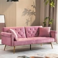 thumbnail image 7 of 71 inches Convertible Futon Sofa Bed,Modern Reclining Futon Loveseat Couch Sleeper Sofa with 2 Pillows Sleeper Sofa for Living Room,Pink, 7 of 7