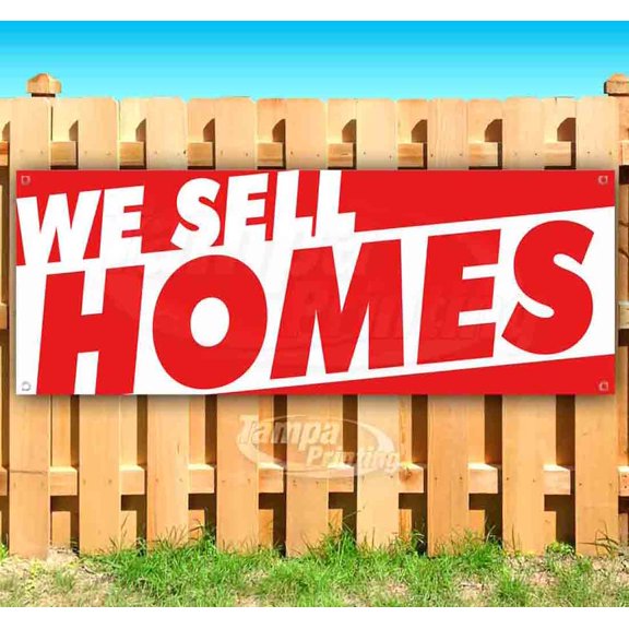 We Sell Homes 13 oz Vinyl Banner With Metal Grommets