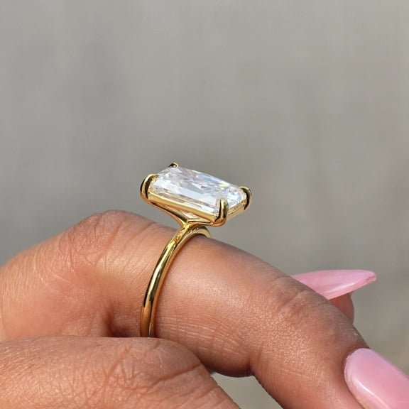 4 Carat 925 Silver Radiant cut moissanite engagement ring