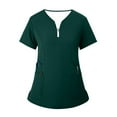 thumbnail image 3 of MLQIDK Scrubs for Women Plus Size Medical Scrub Sets Stretchy V-Neck Yoga Scrub Pants and Tops Scrub Sets Nursing Uniforms Tall Scrubs Sets Army Green L, 3 of 8