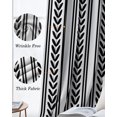 thumbnail image 1 of Black Botanical Blackout Curtains Light Blocking Print Window Curtains, Modern Farmhouse Striped Thermal Insulated Window Drapes for Living Room Kitchen Cafe (2 Panels, 84"W x 84"L), 1 of 3
