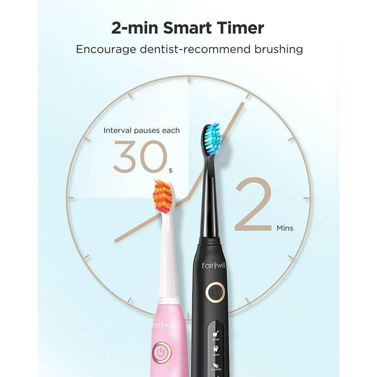 2 Packs Sonic Electric Toothbrushes Lot Rechargeable for Adults & Teens 10  Brush Heads 2 Travel Cases,5 Modes with Smart Timer Lightweight for Travel