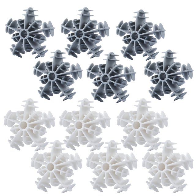 12/24 PCS Kit de bolas de lavandería de copo de nieve Bola de limpieza de ropa antibobinado reutilizable