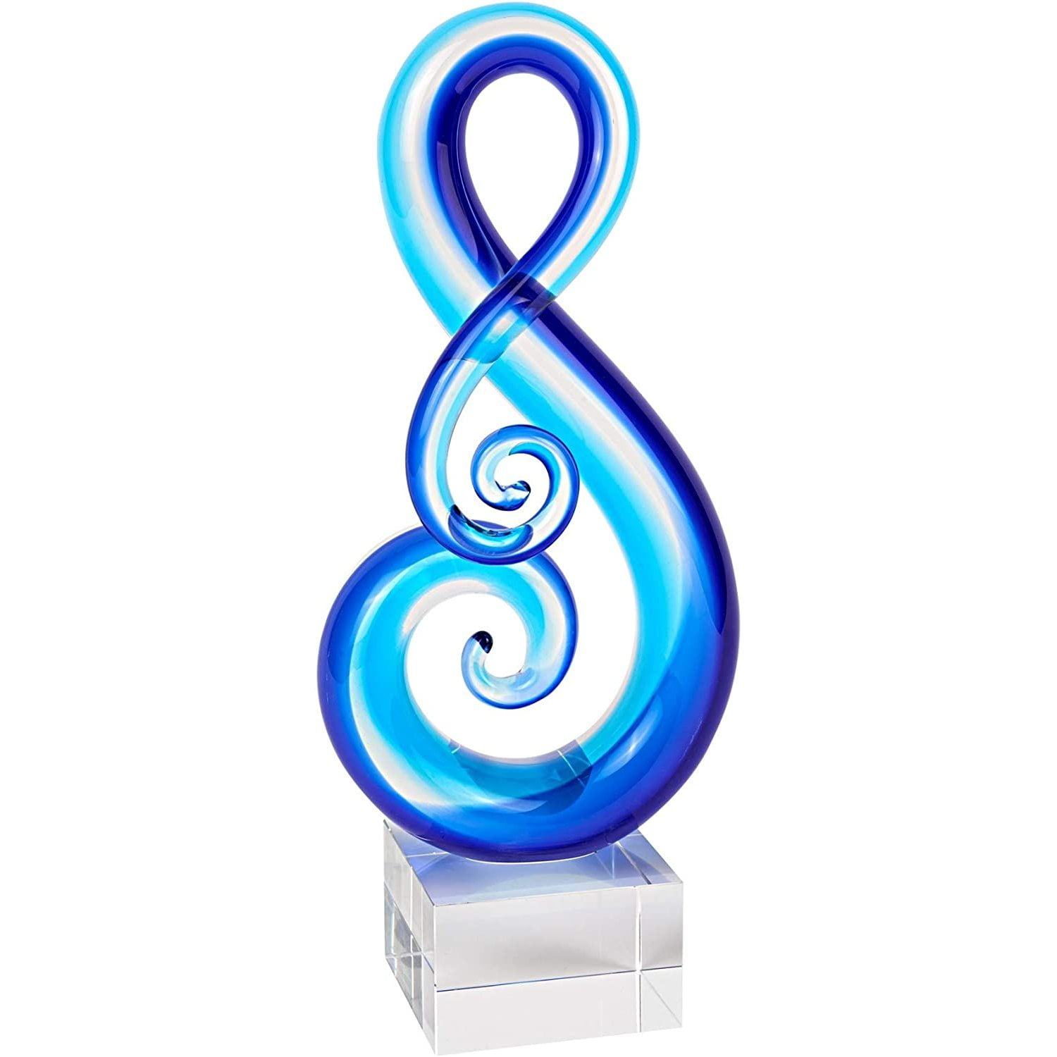 CintBllTer Blue Note MuranoStyle Art Glass Centerpiece 11" Tall