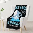 thumbnail image 2 of Custom Shark Throw Blanket for Girls - 30x40 Inches Lap Size Soft Fuzzy Plush Throws Gift - Black Cute Blanket for Couch & Office, 2 of 6