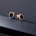 thumbnail image 5 of Gem Stone King 5.48 Ct Oval Black Sapphire 18K Rose Gold Plated Silver Earrings, 5 of 5