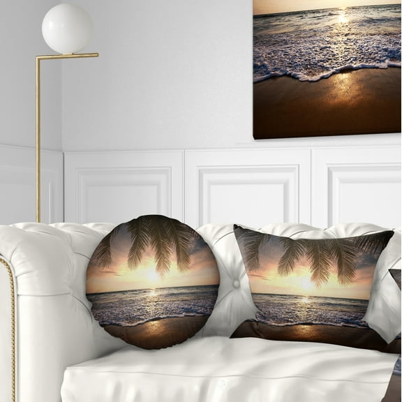 Designart 12" x 20" Brown Polyester Throw Pillow