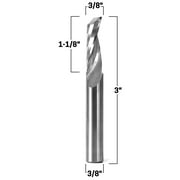 3/8" Diameter O Flute Upcut Spiral End Mill CNC Router Bit - 3/8" Shank - Yonico 31017-SC