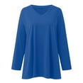 thumbnail image 4 of Breezora Tunique à Col Rond Surdimensionnée pour Femmes, Chemise à Manches Longues Rayée, Blouse Douce et Ample, Tenue Décontractée Décontractée, Confort Quotidien 2026, Taille P, Bleu, 4 of 5