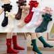 thumbnail image 2 of Calcetines largos de algodón hasta la rodilla para niña, medias de Navidad con bola de cereza para bebé, 0 a 5 años, Otoño e Invierno, 2 of 4