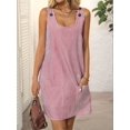 thumbnail image 5 of Summer Dress for Women Sleeveless Tank Dress with Pockets Casual Short A Line Dress Crewneck Sundress 2025 Red XL, 5 of 9