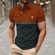 thumbnail image 1 of Blusa y camisa de manga corta con cuello vuelto para hombre, blusa de manga corta con solapa y botones estampados, blusa de poliéster para hombre, 1 of 5