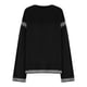 thumbnail image 3 of Suéter de cuello redondo para mujer, informal, liso, tejido, holgado, de manga larga, con cuello redondo, blusa, 3 of 4