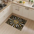 thumbnail image 2 of ODIKA 3'x5' Washable Throw Rug Stain Resistant, Low Profile, Non-Slip Record Vintage Vinyl Disco Groove Rays Music Symbols Player Dj for Entryway, Kitchen, Mudroom, 2 of 7