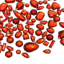 Uxcell Sew on Rhinestones Flatback Crystal Acrylic Gems Diamante for DIY Crafts Dress Clothes Shoes Bag Decorations - Mixed Shape (200Pcs, Red)