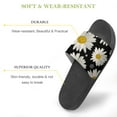 thumbnail image 3 of GZHJMY Stylish Slides for Women Men, White Chrysanthemums on Black Background Soft Flexible Slip-on Sandals Slippers, 3 of 7