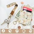 thumbnail image 2 of Floral Lanyard Wallet & ID Badge Holder 2-in-1, Cute Women Badge Holder with Lanyards, Leather ID Badges Holder for Nurse Teacher Student Office（Flowers Rainbows）, 2 of 6
