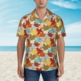 thumbnail image 2 of Xecao Fall Maple Leaves print Hawaiian shirt - a stylish short-sleeve button-down for men, perfect for casual beach and tropical outings., 2 of 9