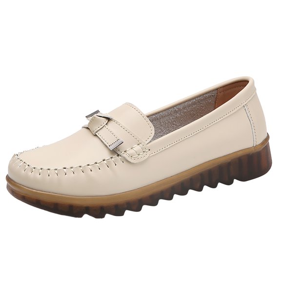 NOKIO Comfortable Women'S Flats Stylish Women'S Breathable Fashion Sneakers Women Comfort Walking Flat Loafer Slip On Leather Loafer Comfortable Flat Shoes Outdoor Driving Shoes