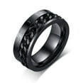 thumbnail image 2 of Roman Numerals Black Stainless Steel Cool Mens Cocktail Wedding Ring, 2 of 6