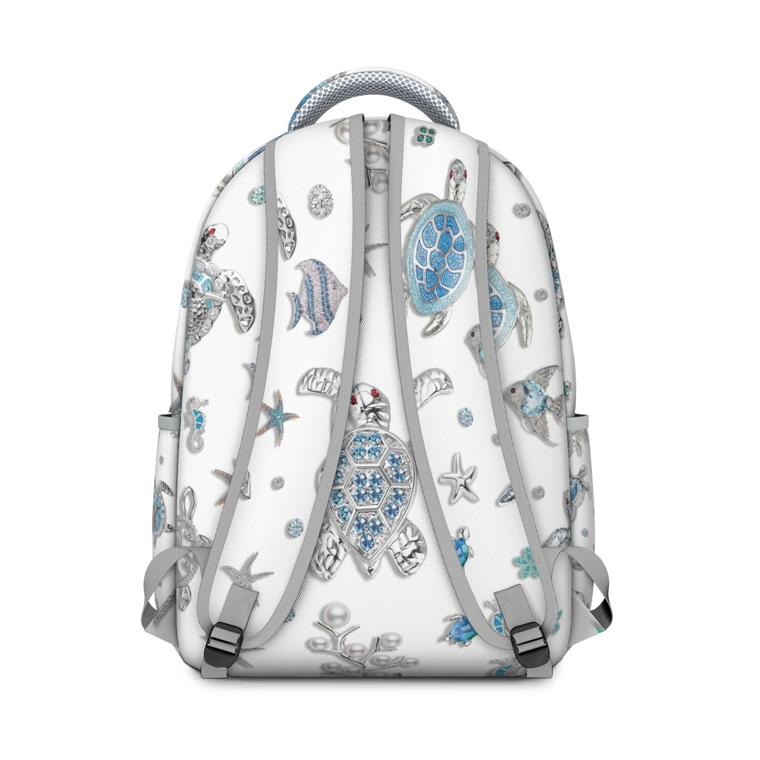 Tropical Marine Life Waterproof Backpack - Stylish Student Backpack with Adjustable S-Shaped Shoulder Straps & Padded Back Panel
