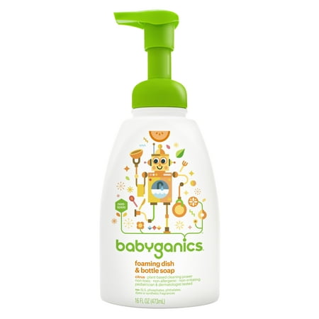 - Babyganics Foaming Dish & Bottle Soap, Citrus, 16 Fl Oz