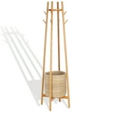 SAFAVIEH Couture Abellina Glam Cylinder Oak Coat & Hat Stand with Basket, Natural - Walmart.com