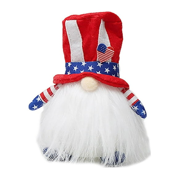 MOQIN National Day Fabric Gnome Decor Cute Patriotic Gnome Doll Elf Shelf Ornament, Patriotic Table Decor Plush Gnome Red White and Blue Ornaments for Independence Memorial Day Party