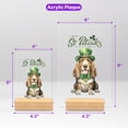 thumbnail image 5 of Happy St. Patrick’s Day Basset Hound with Green Hat Shamrocks Rainbow Acrylic Plaque Sign Ashwood Base Bassets Dog Breed Lovers Gifts Idea Home Desk Decor - 03007, 5 of 5