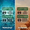 thumbnail image 6 of (2 Pack) Safety Glasses Required Area Bilingual OSHA Safety First Sign 10 Inch X 14 Inch Plastic Sign, Weather Resistant, UV Protected for Workplace, Business, and Construction Site,, 6 of 8