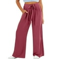 thumbnail image 4 of THDHVS Girls Wide Leg Pants,Pants for Girls,Girls Solid Color Wide Leg Pants with Elastic Waist and Pockets Casual Loose Fits Comfortable Trousers for Play Hot Pink 8-9 Years, 4 of 6