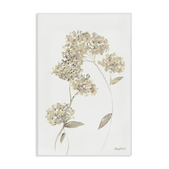 Stupell Industries Neutral Geranium Florets Botanical & Floral Painting Gallery Wrapped Canvas Art Print Wall Art, 16 x 24