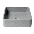 thumbnail image 3 of 16" Solid Concrete Chiseled Style Square Above Mount Vessel Sink, 3 of 5