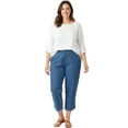 thumbnail image 5 of Turtle Bay New York Women's Capris with Studded Hem Detail in Cotton Blend Denim with Angled side Pockets (Plus Sizes), 5 of 5
