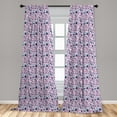 thumbnail image 5 of Floral Curtains 2 Panels Set, Spring Themed Pattern with Doodle Flowers, Window Drapes for Living Room Bedroom, 56"W X 95"L, Purple Slate Blue, by Ambesonne, 5 of 5