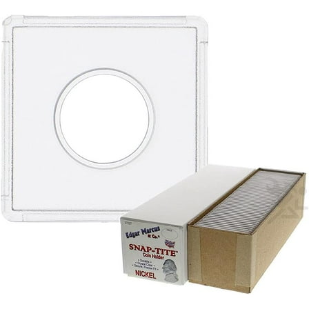Edgar Marcus Snap-Tite 2x2 Plastic Coin Holders, 25 ct Box (Nickel)