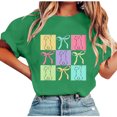 thumbnail image 1 of Tops de Manga Corta de Verano para las Mujeres Imprimir Blusa de Cuello Redondo, Moda Ligera de Poliéster Spandex, 1 of 7